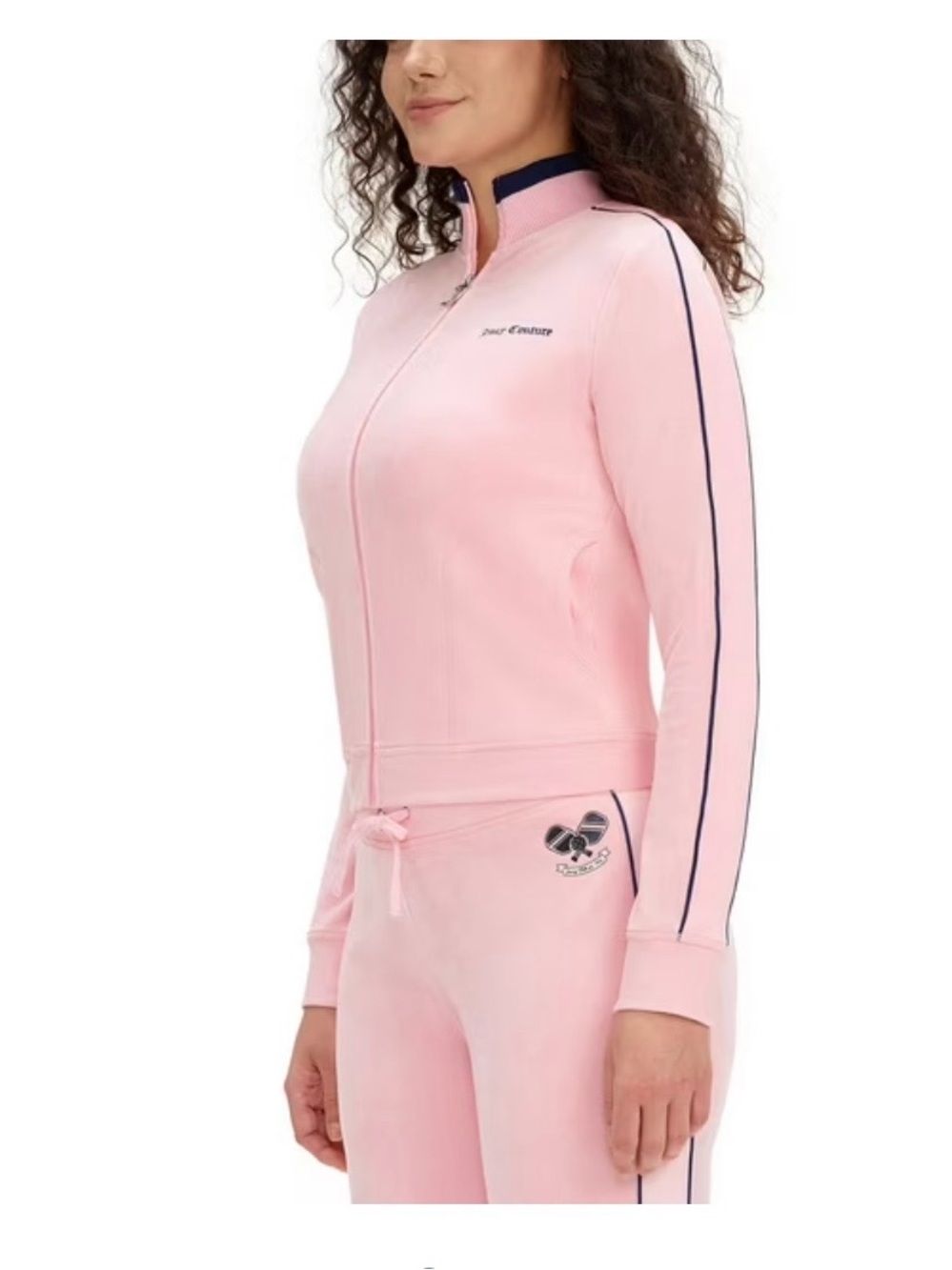 NWT Juicy Couture Pink ‘Juicy Anyone?’cotton velour zip ip jacket &pant set. - Picture 3 of 7